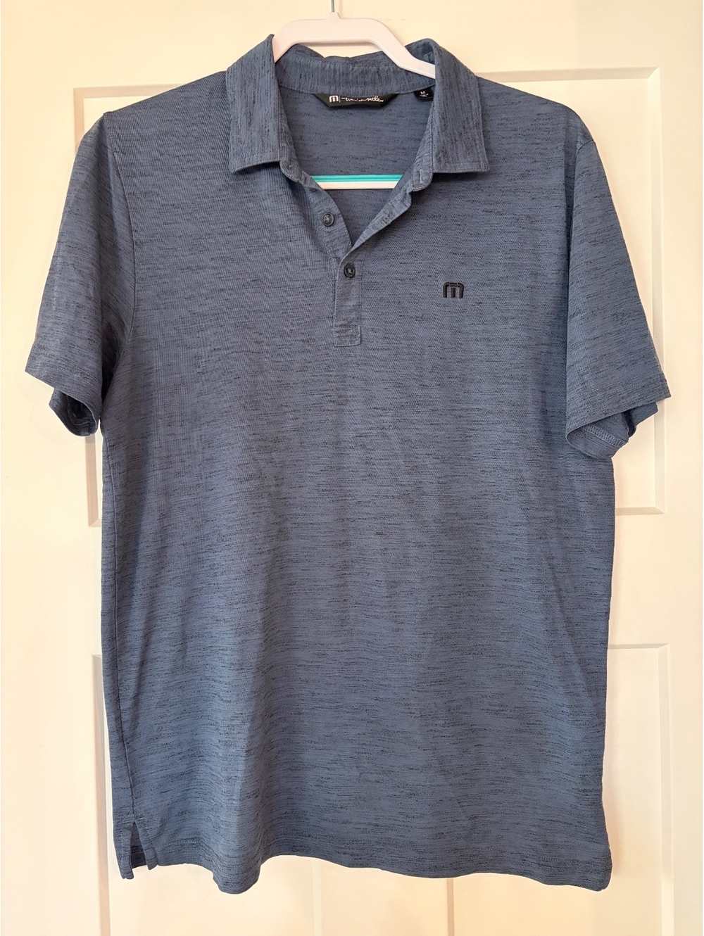 TravisMathew Heather Slate Blue Polo — Size M